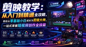 剪映教学：从入门到精通全攻略，带你从零基础小白成长为剪辑大神，一站式掌握短视频创作全技能-一起网赚吧