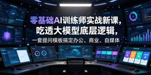 零基础AI训练师实战课,吃透大模型底层逻辑,一套提问模板搞定办公、商业、自媒体、设计、生活全场景AI落地应用-一起网赚吧