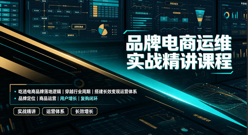 品牌电商运维实战精讲课程｜吃透电商品牌落地逻辑、穿越行业周期、搭建长效变现运营体系-一起网赚吧