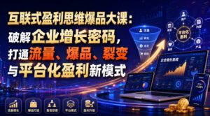 互联式盈利思维爆品大课：破解企业增长密码，打通流量、爆品、裂变与平台化盈利新模式-一起网赚吧