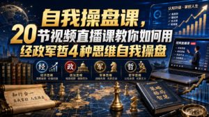 自我操盘课,20节视频直播课教你如何用经政军哲4种思维自我操盘-一起网赚吧