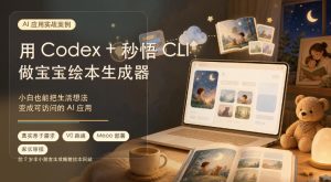 AI应用实战案例,用Codex+秒悟CLl做宝宝绘本生成器,小白也能把生活想法变成可访问的AI应用-一起网赚吧