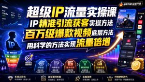 超级IP流量实操课,IP精准引流获客实操方法,百万级爆款视频底层方法,用科学的方法实现流量倍增-一起网赚吧