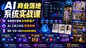 AI商业落地系统实战课｜电商图文视频全场景量产・AI工具工作流深度拆解・服饰/百货/探店多品类落地教程-一起网赚吧