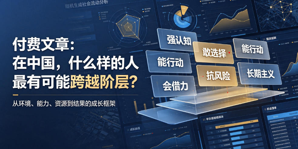 付费文章：在中国，什么样的人最有可能跨越阶层？-一起网赚吧