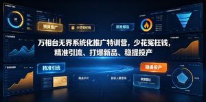 万相台无界系统化推广特训营VI0.0，少花冤枉钱，精准引流、打爆新品、稳提投产（全程录音+字幕）-一起网赚吧