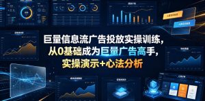 巨量信息流广告投放实操训练，从0基础成为巨量广告高手，实操演示+心法分析-一起网赚吧