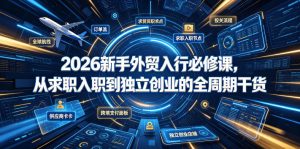 2026新手外贸入行必修课，从求职入职到独立创业的全周期干货-一起网赚吧