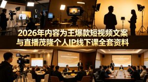 2026年内容为王爆款短视频文案与直播茂隆个人IP线下课全套资料(价值4980)-一起网赚吧