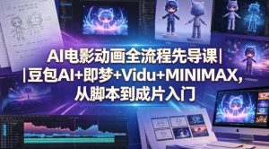 AI电影动画全流程先导课｜豆包AI+即梦+Vidu+MINIMAX，从脚本到成片入门-一起网赚吧
