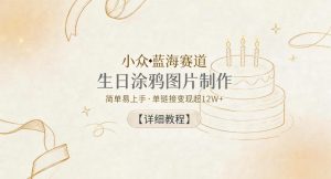 小众蓝海赛道，生日涂鸦图片制作，简单易上手，单链接变现超12W+【详细教程】-一起网赚吧