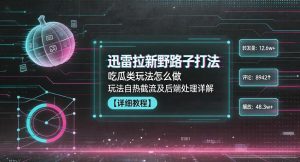 迅雷拉新野路子打法，吃瓜类玩法怎么做，玩法自热截流及后端处理详解-一起网赚吧