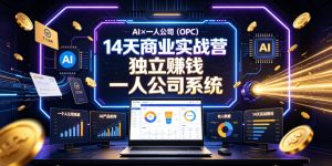 AI×一人公司(OPC)14天商业实战营,用AI帮你搭建一个属于你自己的、能独立賺钱的一人公司系统-一起网赚吧