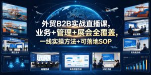外贸B2B实战直播课，业务+管理+展会全覆盖，一线实操方法+可落地SOP-一起网赚吧