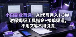 小白副业首选:AI代写月入1-3W,附保姆级工具指令+接单渠道,不用文笔不用引流【揭秘】-一起网赚吧