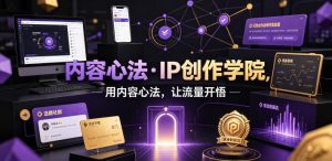 内容心法·IP创作学院,用内容心法,让流量开悟-一起网赚吧