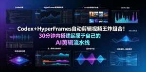 Codex＋HyperFrames自动剪辑视频王炸组合！30分钟内搭建起属于自己的AI剪辑流水线（完整版实操教程手册）-一起网赚吧